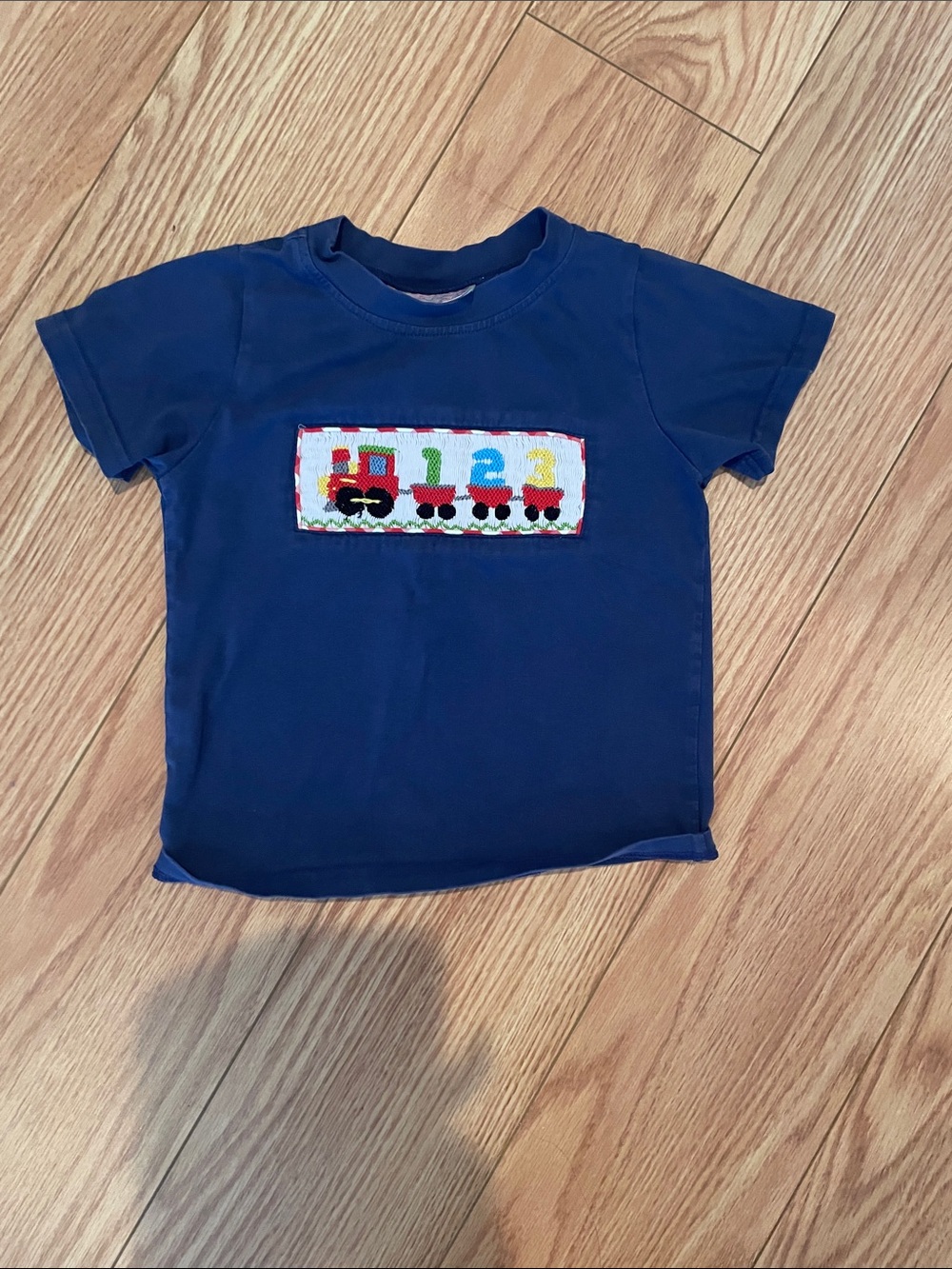Navy Blue Kids Train Appliqué Tee